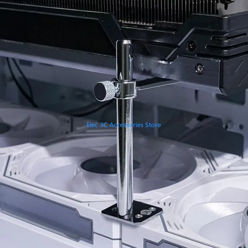 Y51A Graphics Card Stand Holder with Adjustable Height and Fan Mount for Enhanceds GPU Stability in