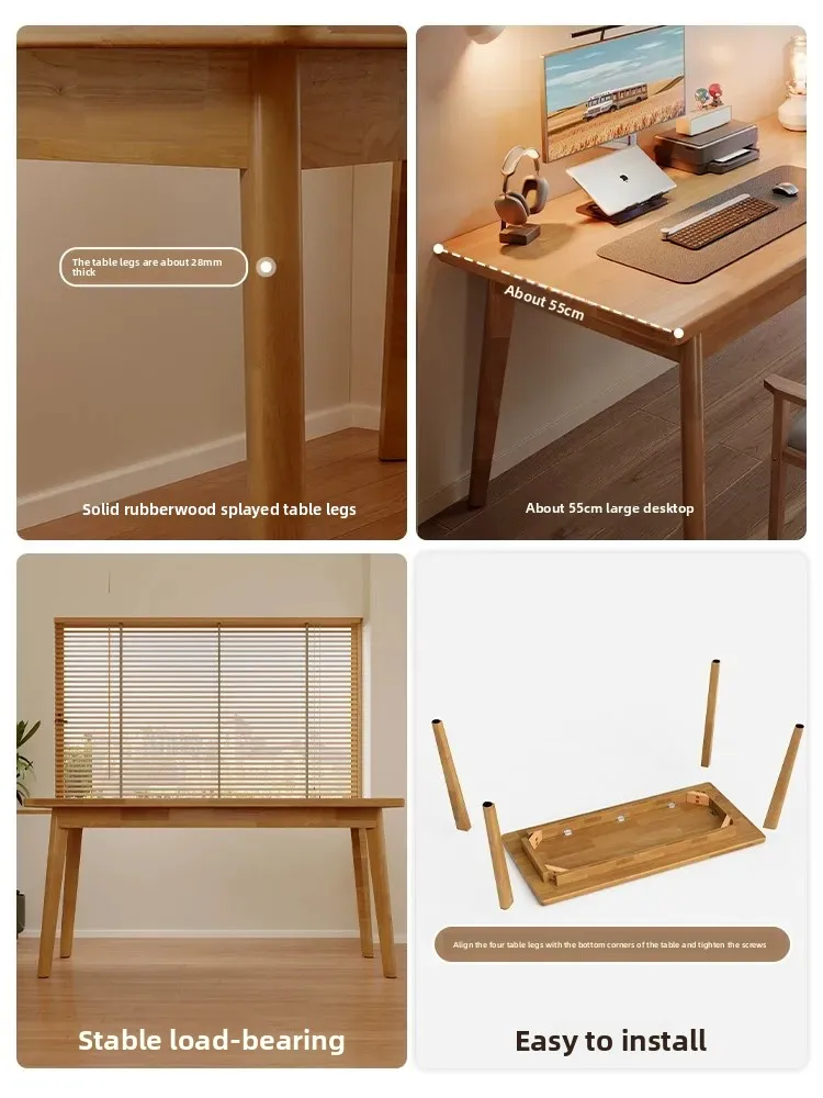 All Solid Wood Desk, Against The Wall Table, Home Study Table, Small Apartment, Bedroom Study, Adult Simple Computer Desk