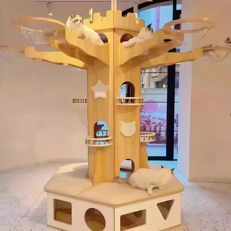 Large luxury cat climbing frame cat castle open villa tower scratching board