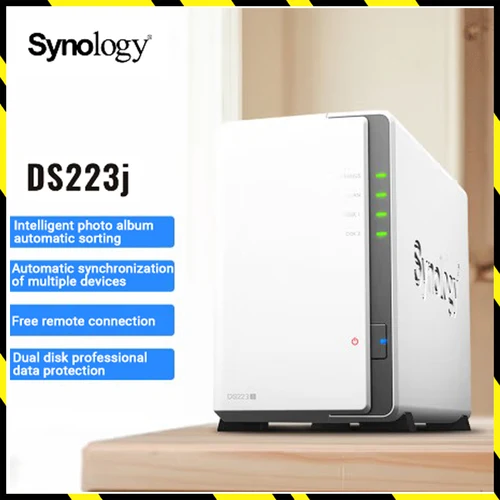 Synology DiskStation 2 베이 디스크 스테이션, NAS 인클로저, DDR4 64 비트, 개인 클라우드, 개인 클라우드 드라이브, 3.5 HDD/2.5 SSD, DS223j  Best5