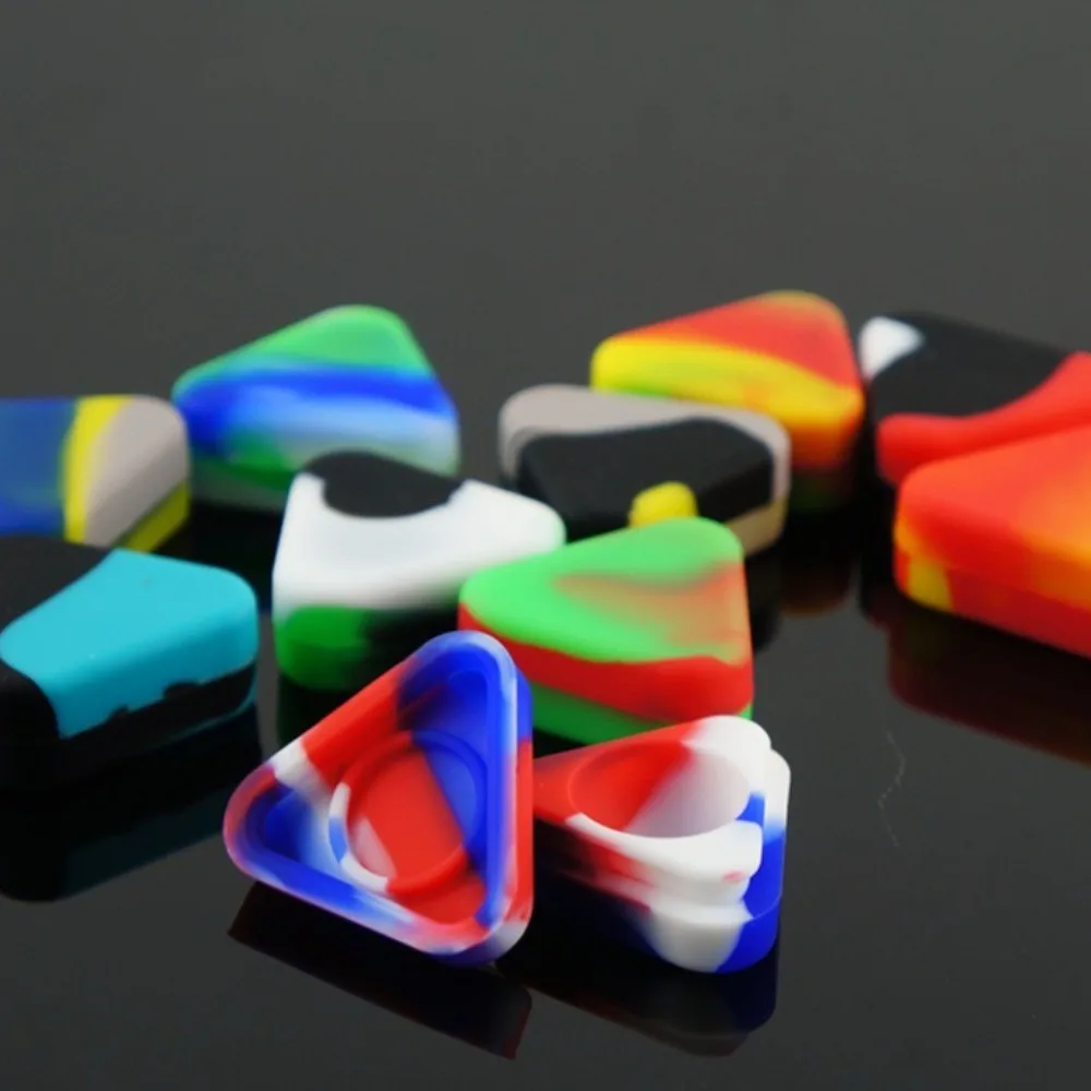 5Pcs Triangle Silicone Oil Containers with Shovel 1.5ML Eco Friendly Storage Set Lab Research Accessories for Essential Oils