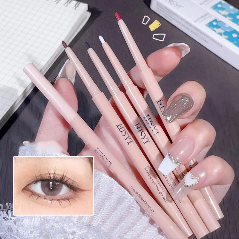 Mattes Rotbraun Eyeliner-Gel-Stift Ultra-dünn Langanhaltend Schnelltrocknend Glatt Farbenfroher Lidschatten Liegender Seidenraupen-Stift Make-up Kosmetik
