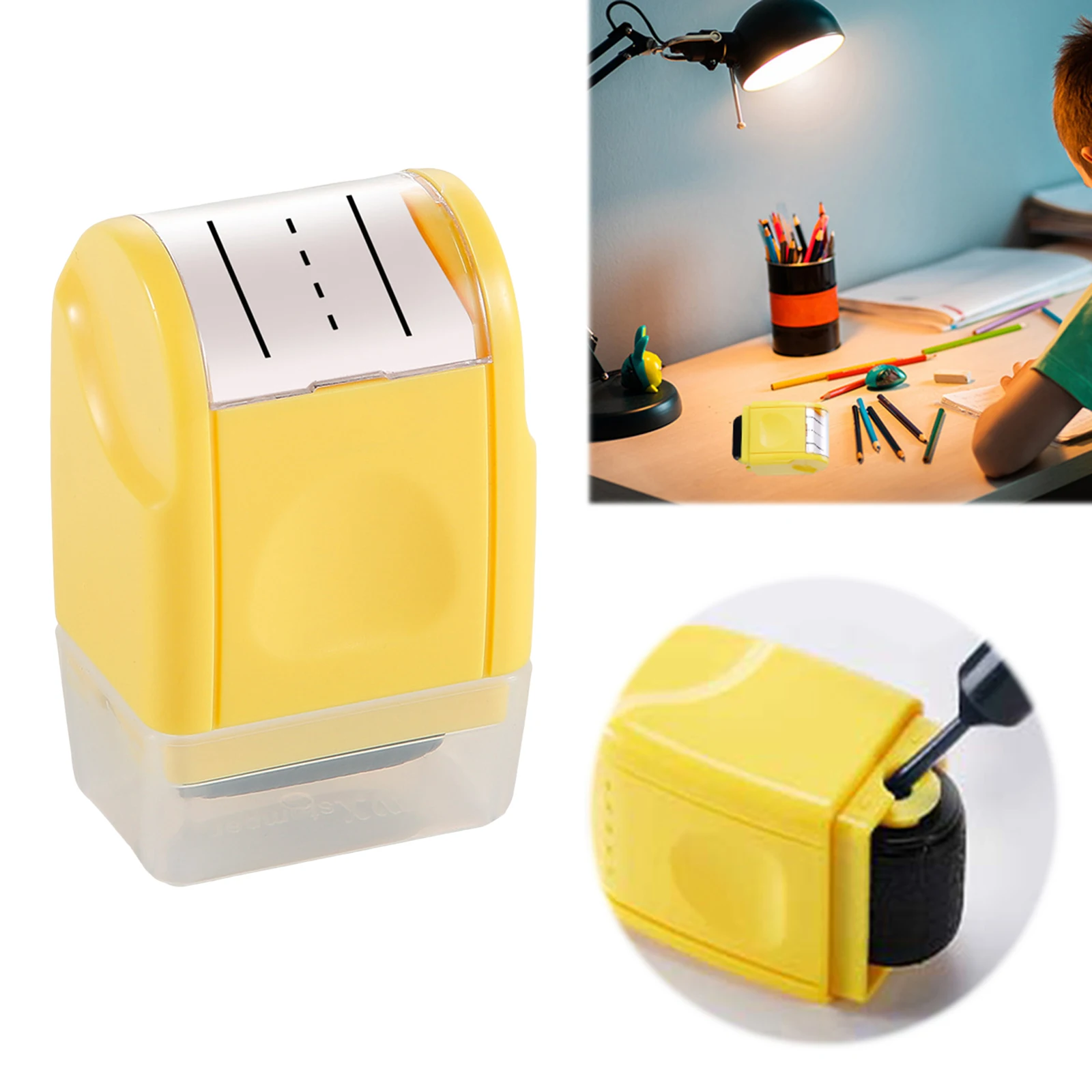 Handwriting Stamp Line Roller Reusable Self-Inking Line Rolling Stamps Dashed Lines Roller Stamp Early Children Education Tool