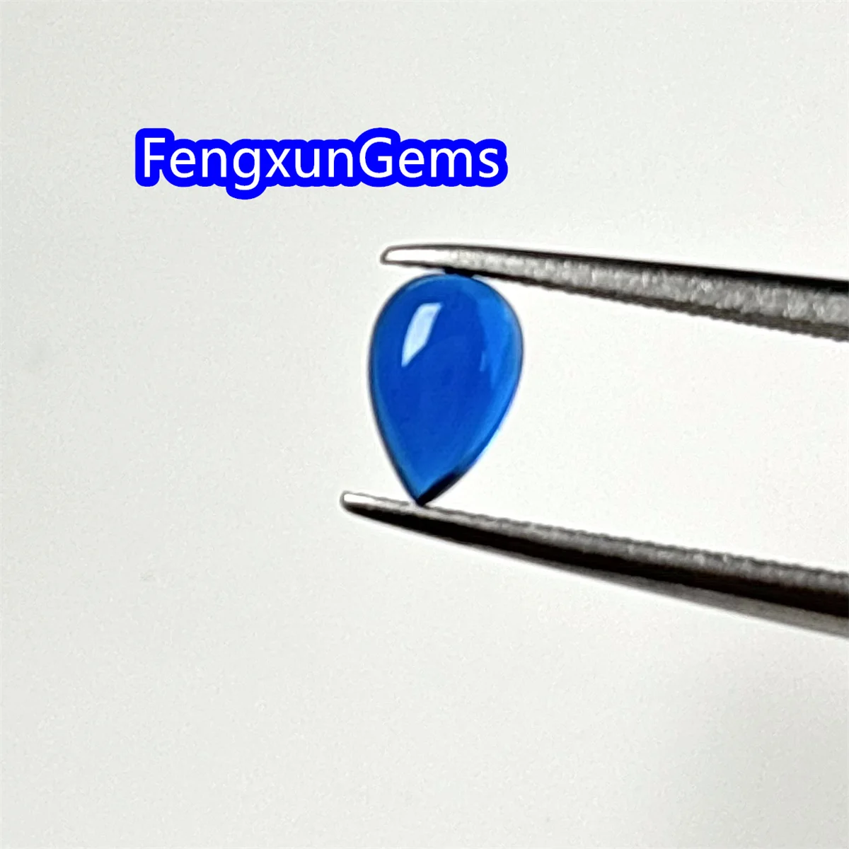 

113# Spinel Pear shape Flat back Cabochon 3x5~12x16mm 1/3/5pcs Loose Synthetic Sapphire Blue Beads For Jewelry Necklace Bracelet