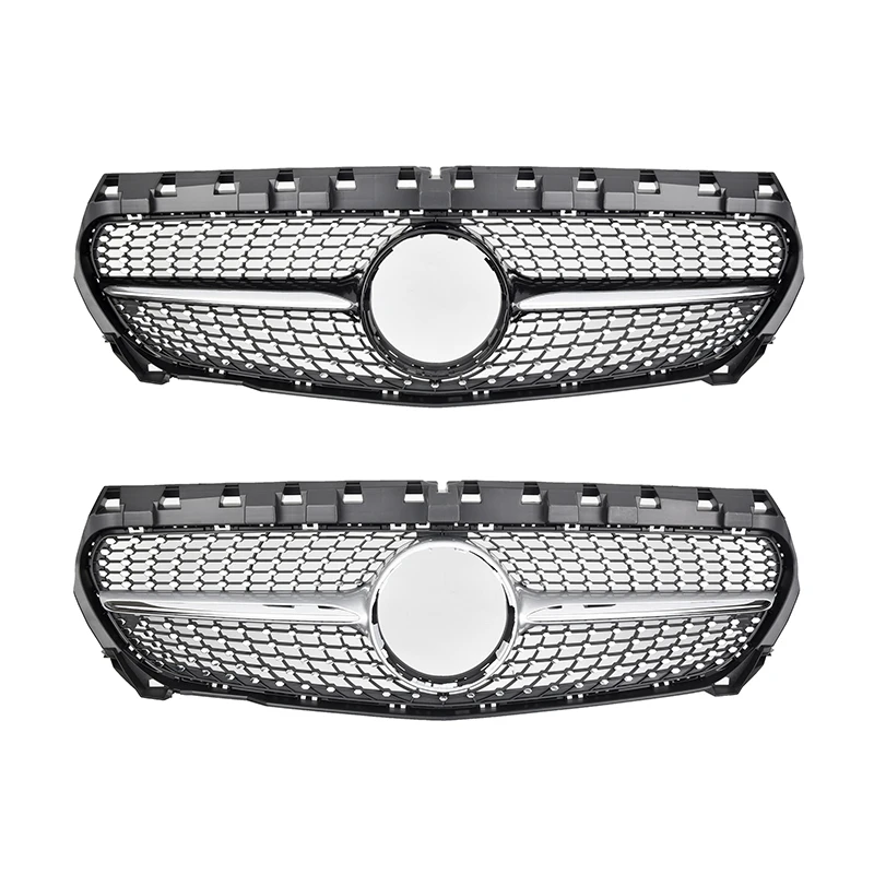 

Глянцевый черный/серебристый W117 автомобильные грили ABS алмазная решетка для Mercedes Benz CLA Class 2013-2018