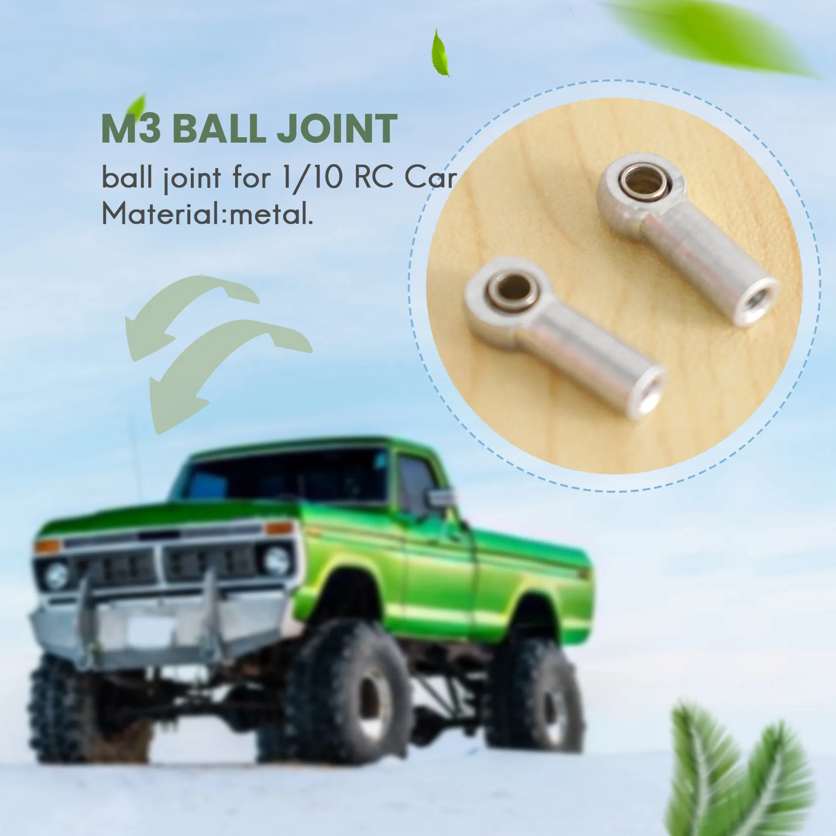 حار 10 قطعة معدنية M3 ربط التعادل قضيب نهاية وصلة كروية ل 1/10 RC سيارة الزاحف محوري SCX10 D90 D110 Tamiya CC01 ، فضي