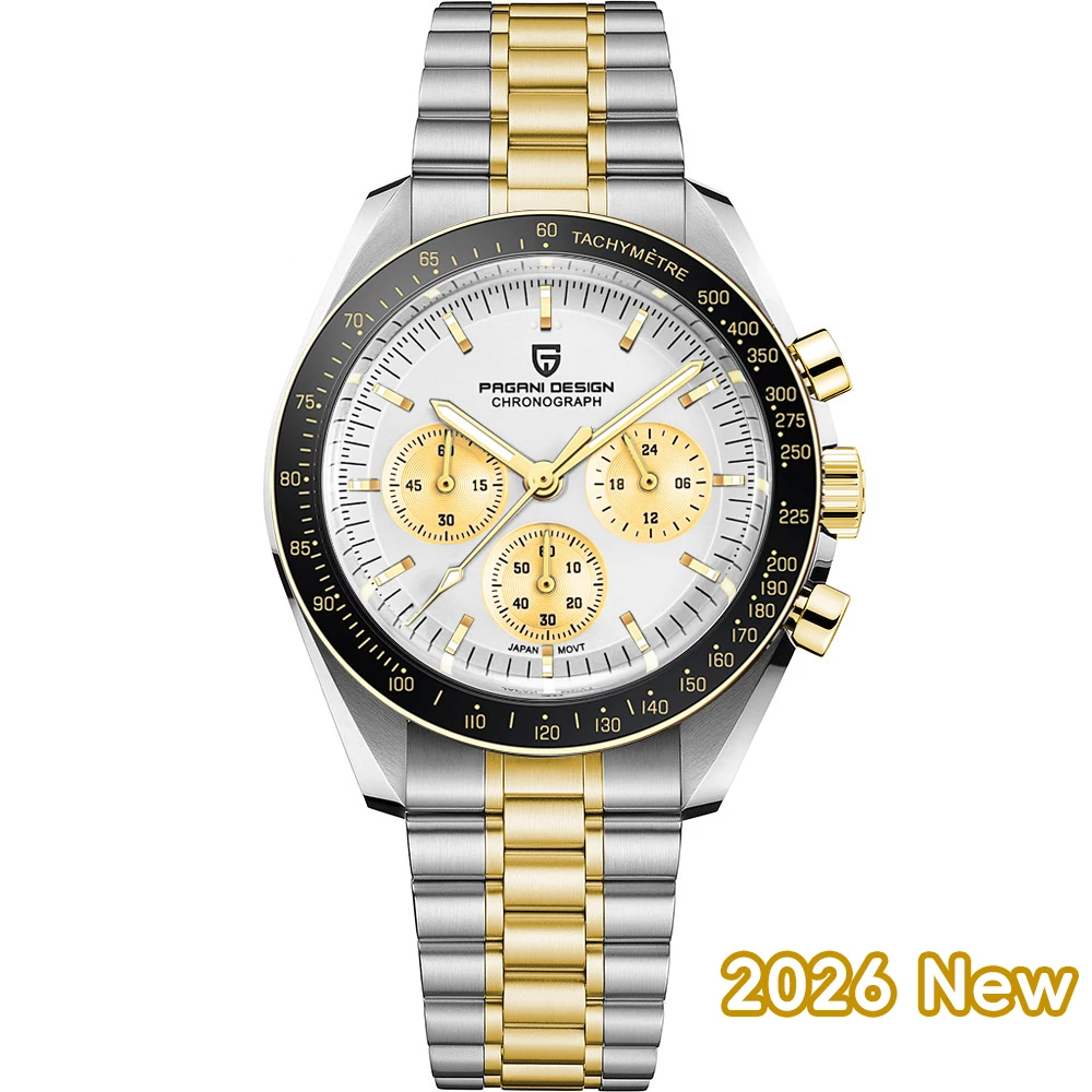 PAGANI DESIGN 2026 Neue AK Project Herrenuhren Luxus Quarz-Armbanduhr für Männer AR Saphir Speed Chronograph Automatisches Datum