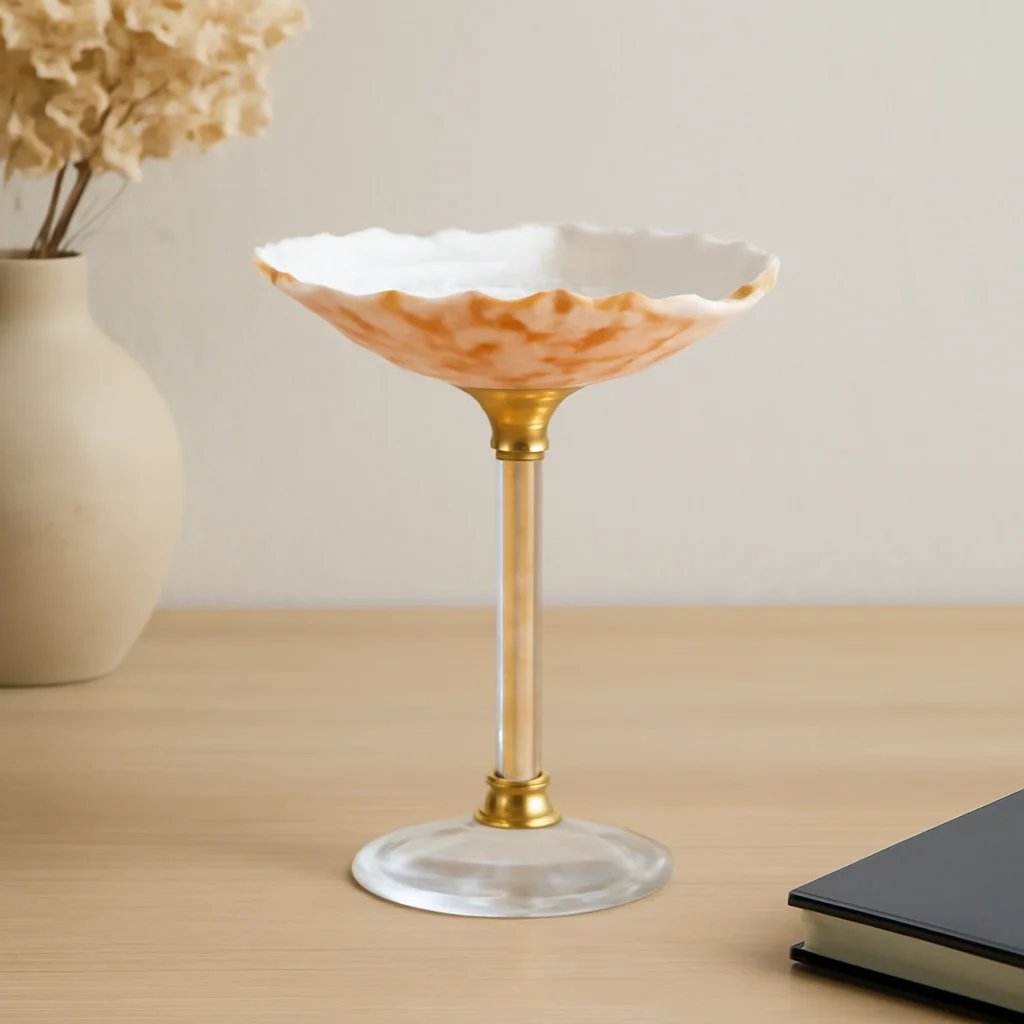 Luxury Handcrafted Natural Seashell Highball Glass Creative Cocktail Goblets Unique Conch Shell Wine Cups