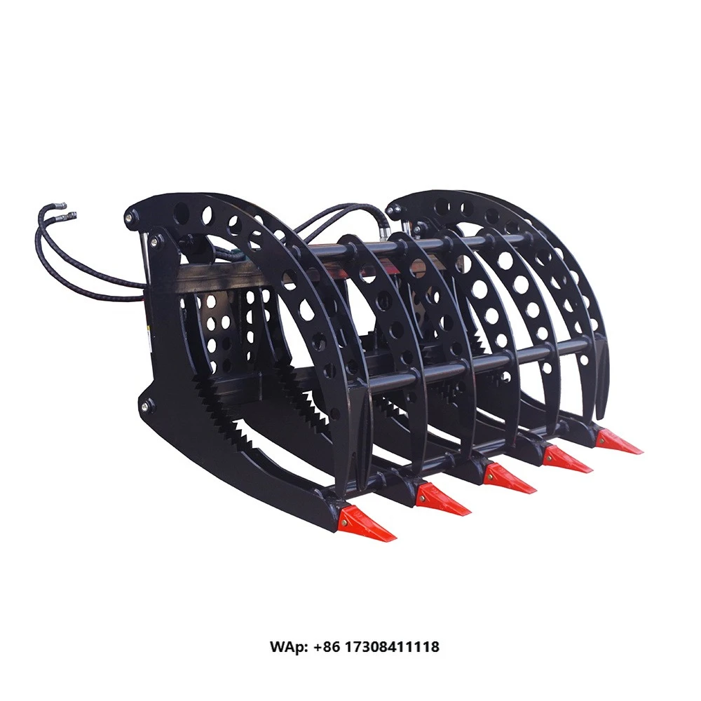 CF Premium Metal Root Grapple Rake for Moving Odd-Shaped Rocks Logs Brush Debris-Farm Equipment Attachment for 3-6 Ton