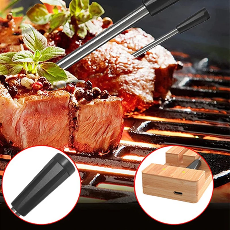 

ABNQ Smart Meat Thermometer Bluetooth Meat Thermometer for Grilling and Smoking Waterproof Meat Oven Food Grill Thermometer