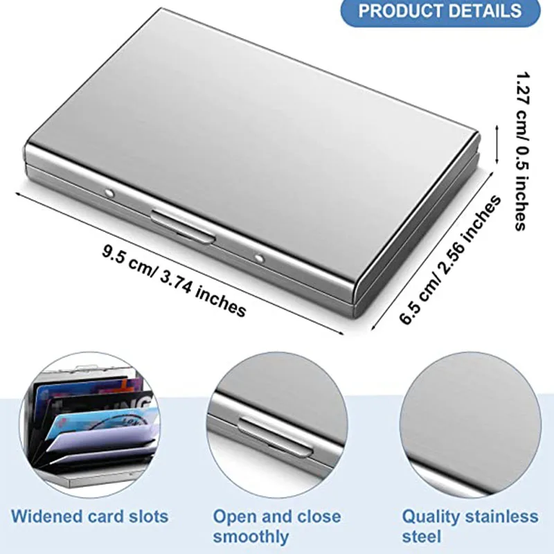 Business Card Holder Stainless Steel Anti Magnetic Card Holder Men RFID Blocking Wallet Bag Credit Card Protector