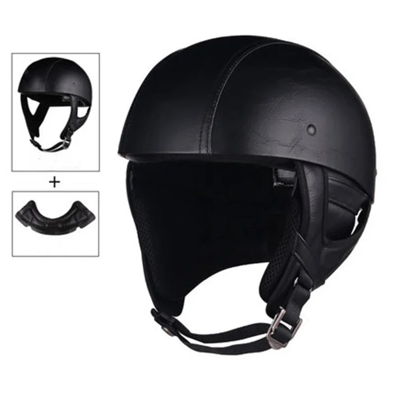 

Skull Cap Motorcycle Helmet Vintage Half Face Helmet Retro German Style Chopper Cruiser