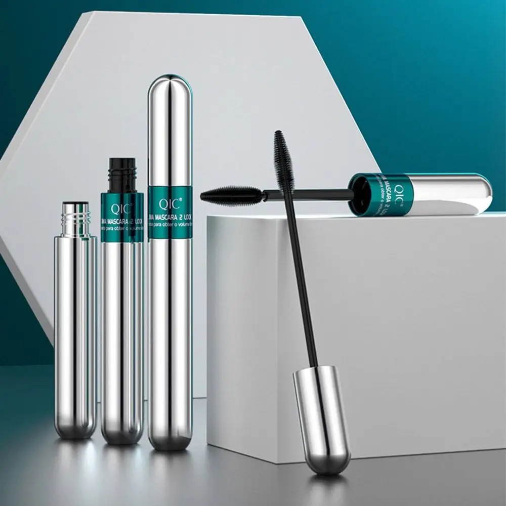 

Black 2 In 1 Double-ends Mascara Thick Lengthening Silk Fiber Mascara Double Effect Curling 4D Mascara Korean Cosmetics