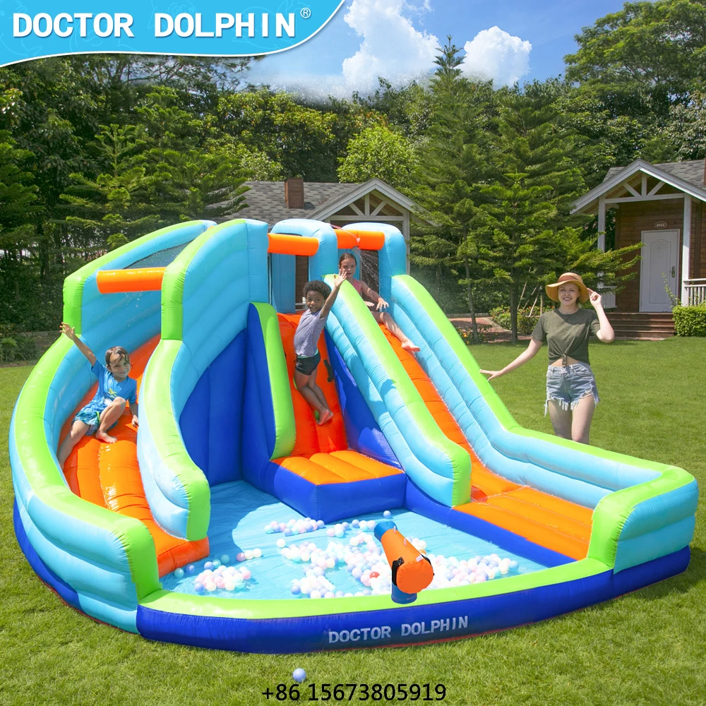 In Stock Custom Logo Digital Printing Inflatable Bounce House with Slide Castle Children Party Family Use Inflatable Bouncer