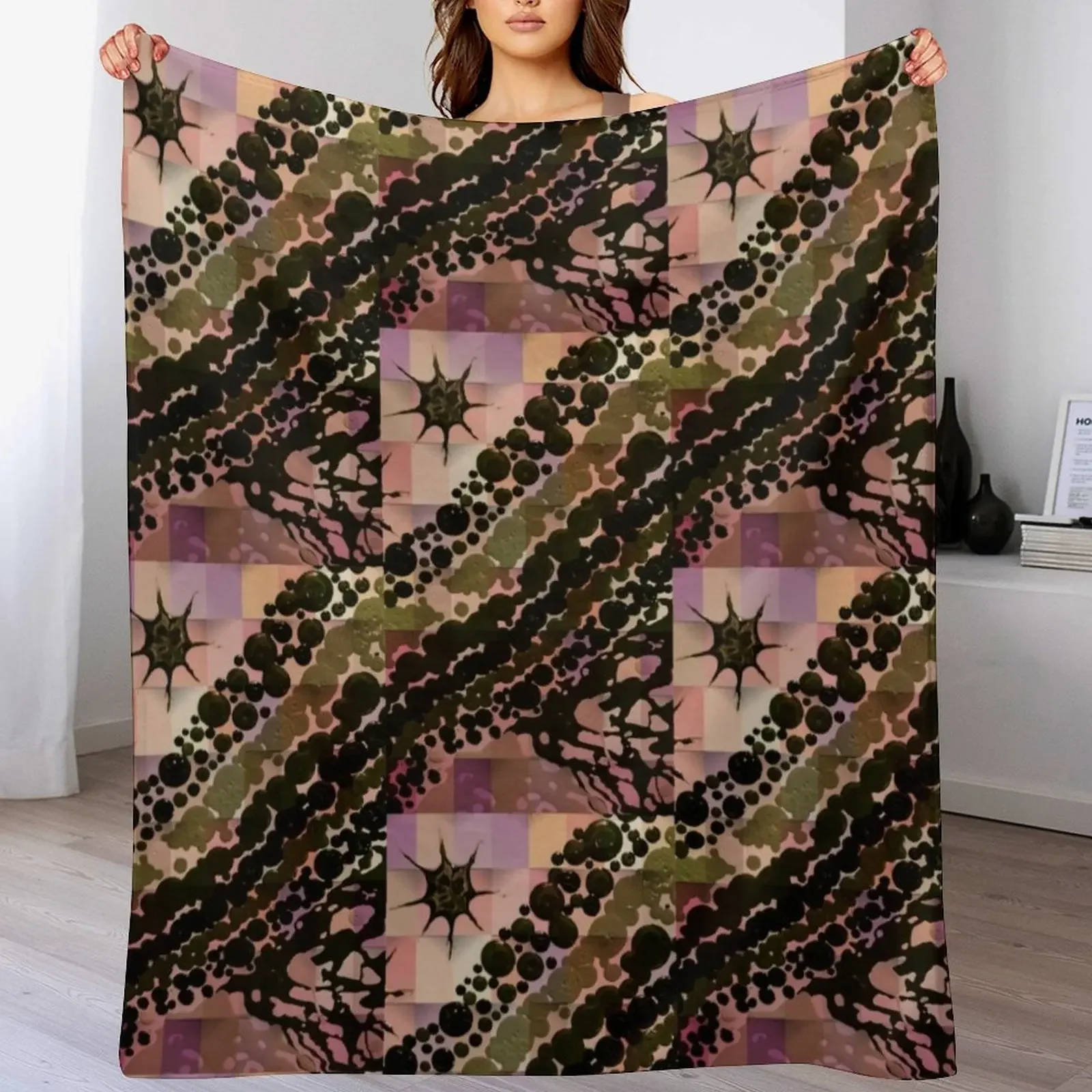 Structured Life II Throw Blanket Stylish Warm Blanket for Living Room Bedroom