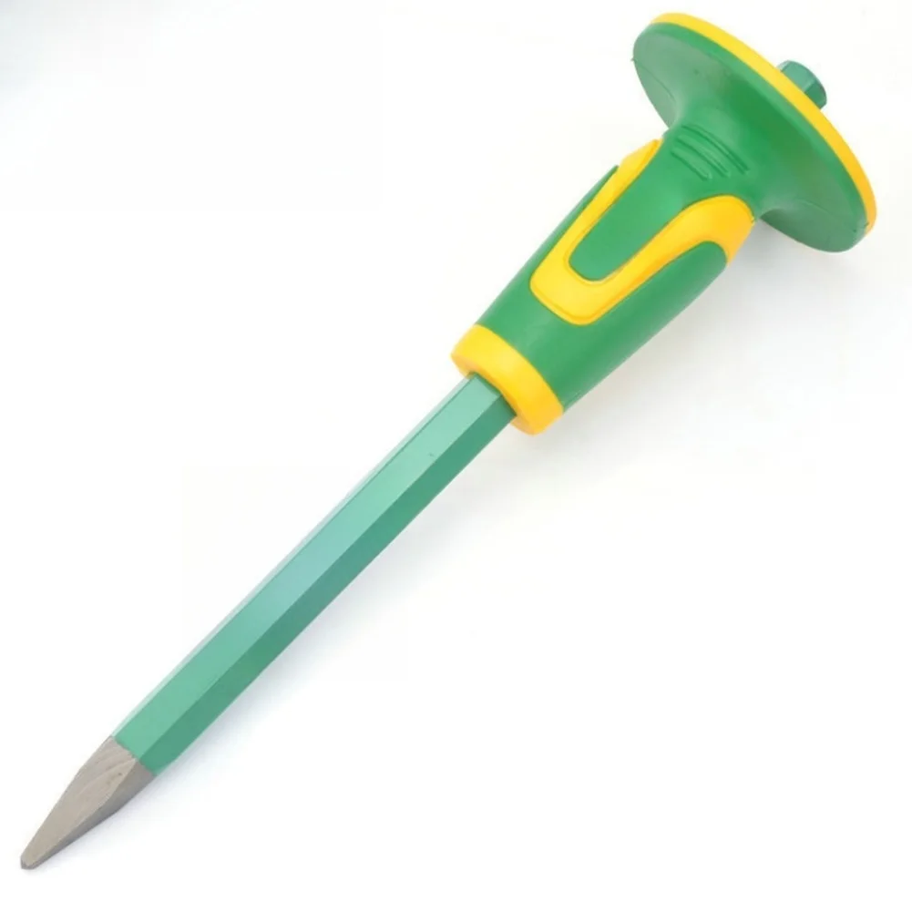 Flat Tip and Pointed Tip Masonry Tool Chrome Vanadium Steel Dual Color Handle 300mm for Stonework and Brickwork