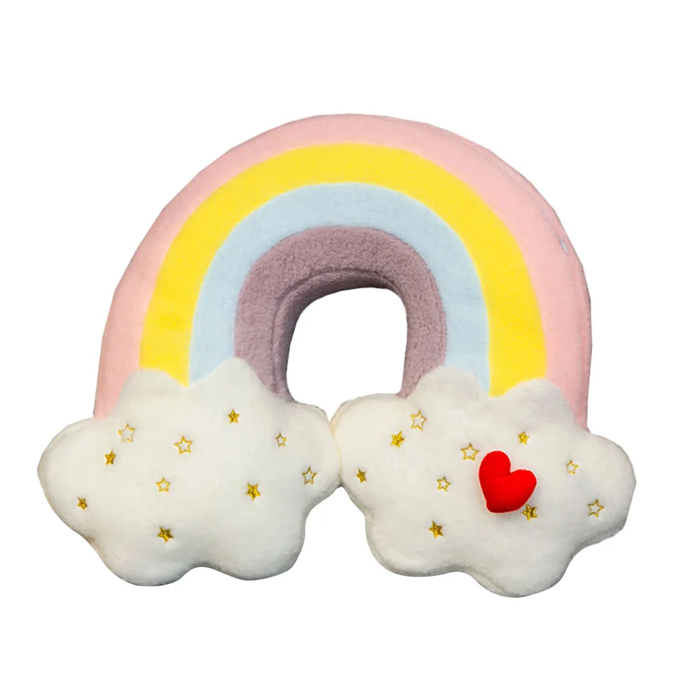 

Rainbow Cloud Pillow Throw Plush Stuffed Toy Pillows for Couch Household Lovely Sofa Cushion Plaything Cloth