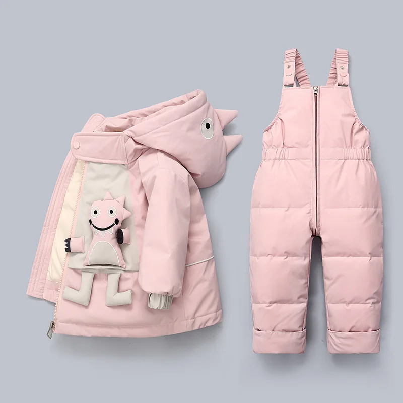 2pcs clothing sets Children Winter Thicken Baby Warm Down Jacket and Jumpsuit infant little Girls clothes Boy Coat Snowsuit 0-5Y