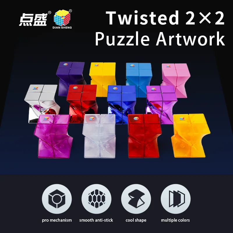 

DianSheng Twisted 2x2 Puzzle Artwork Magic Cube Speed Cube Strange Shape Puzzle Stickerless Cube Puzzle Toys Children Gift