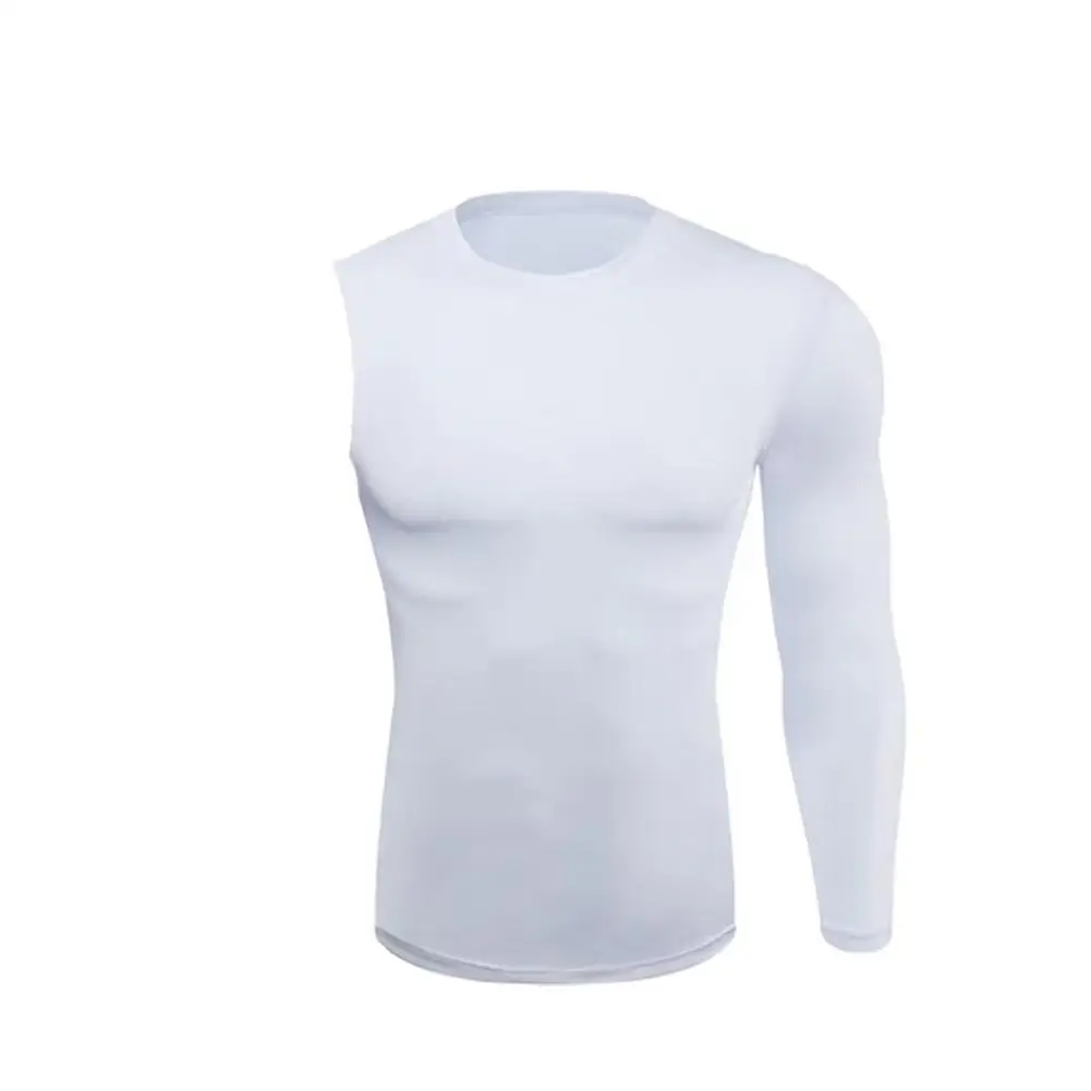 Men One Arm Long Sleeves T-Shirts Base Layer Basketball Outdoor Sports Tight Clothes Jogger Running Compression Fitness Gym I4I5