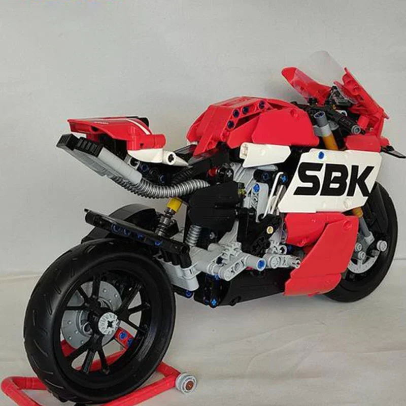 MOC-Série de carros para crianças, motocicletas high-end, tijolos técnicos, montagem DIY, brinquedos de construção, presentes de férias