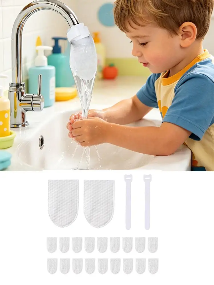 

20Pcs Universal Faucet Filter Cotton Anti-splash Thickened Faucet Filter with strap Water Filter Bag For Kitchen Sink