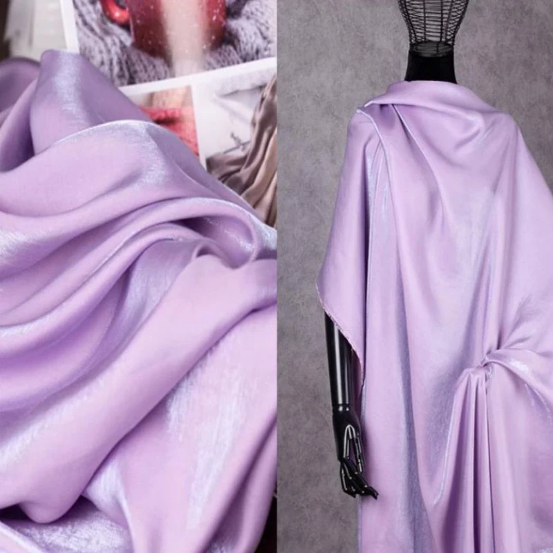 زجاج الحرير الساتان التدرج النسيج لامعة حريري حساسة عالية ثنى فستان رسمي فستان الزفاف لامعة الملابس النسيج