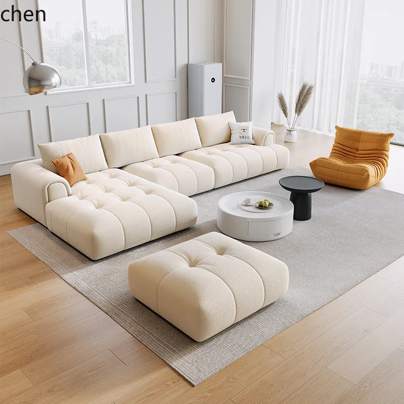 ZML Modern Minimalist Living Room Corner Combination Large and Small Apartment Cat Scratching Fabric Sofa