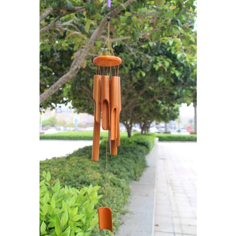 

Wooden & Bamboo Pipes Wind Chimes Handmade Natural Ring Indoor Outdoor Wall Hanging Bell Tube Garden Home Decor Crafts Ornaments