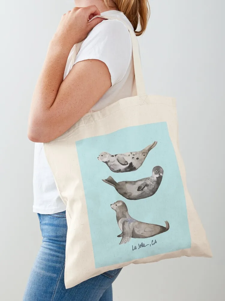 La Jolla Seals Tote Bag the tote bag bag for beach shopping bags foldable foldable reusable