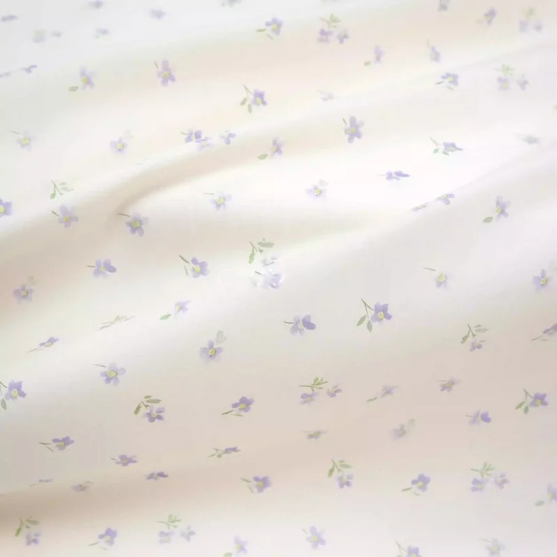

50x145cm Iris flower, Korean-style purple light and fresh floral cotton children's clothing fabric for DIY pajama dress material