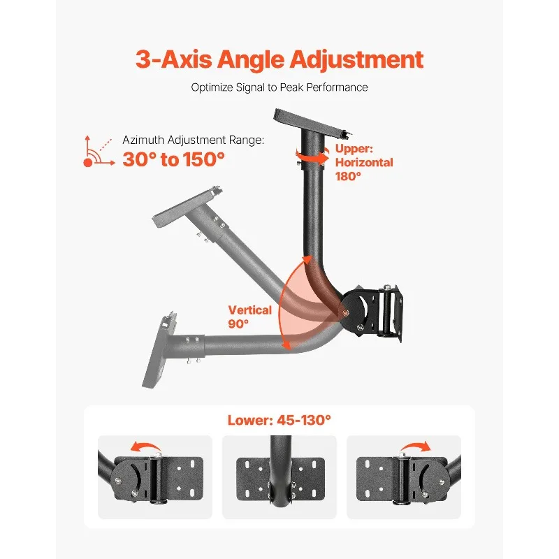 Starlink Gen 3 Mount Adjustable Wall Mounting Standard Gen 3 Pipe Kit
