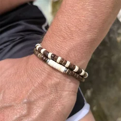 Wrap Bracelets Men Women, Leather Wristbands๏ผMen's Bohemian Hand Woven Leather Multi-layer Bracelet