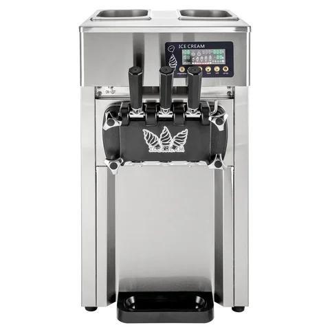 Sihao Ice Cream Machine 1200W A168 Panassonic  Compressor Ice Cream Maker 3Flavors Ice Cream Making Machine 4 Nozzles LCD Pannel