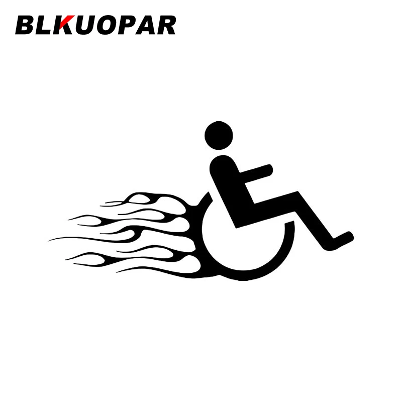 BLKUOPAR Fire Wheelchair Funny Car Stickers Vinyl Personality Decal Occlusion Scratch Sunscreen Windows Helmet  Car Accessories