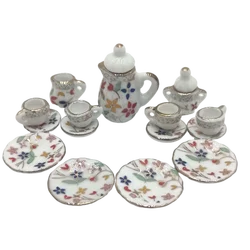 1/6 BJD Doll House Accessories Mini Desk Top China Tea Cup Bottle Set for 11.5