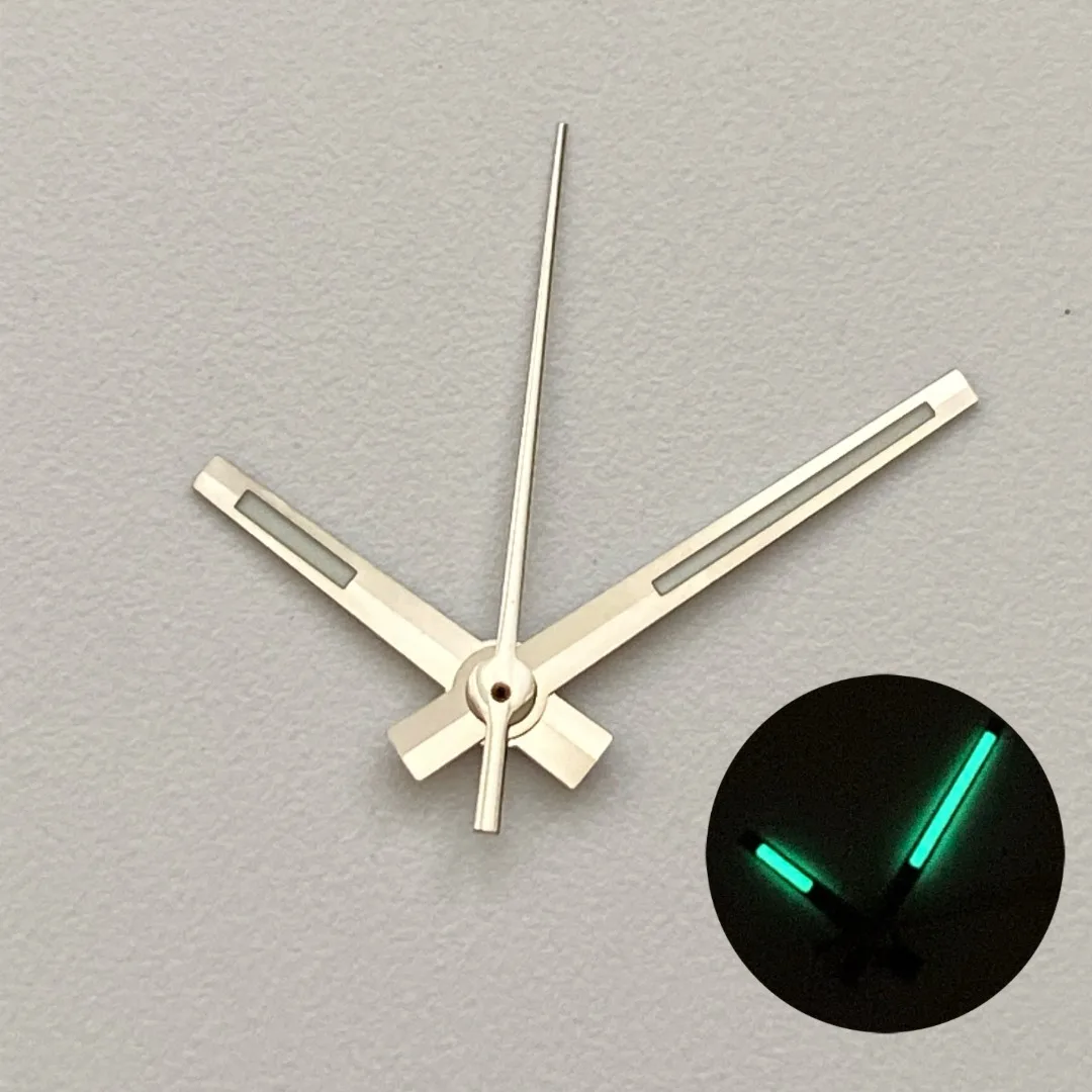 Reloj de mano con fecha de alta calidad, aguja compatible con movimiento NH35/NH36, accesorios de modificación de reloj luminoso verde/azul hielo