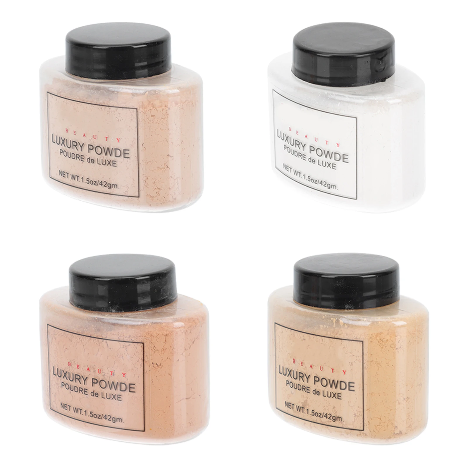 4 Bottles Loose Powder Dry Hair Oil Control Face Cosmetics Long Lasting Makeup Compact Size Suitable All Skin Types