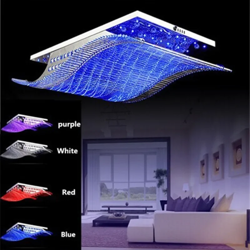 

color conversion Crystal Ceiling Chandelier LED Modern Living Dining Hotel Room Lighting rty