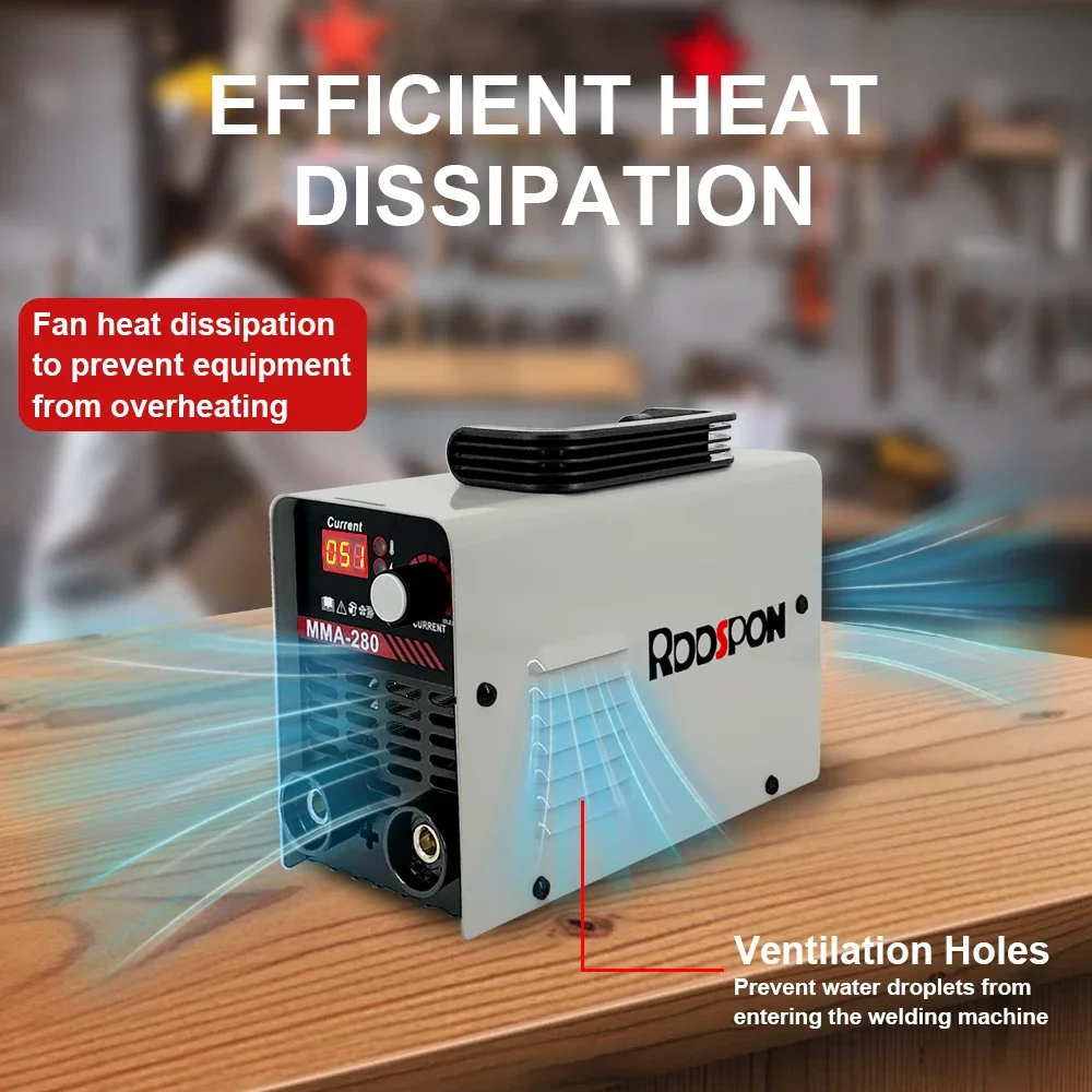 Portable MMA280 Welding Machine 220V EU Plug ARC LED Digital Display DC Inverter Welder Tools Welding Equipment For Household