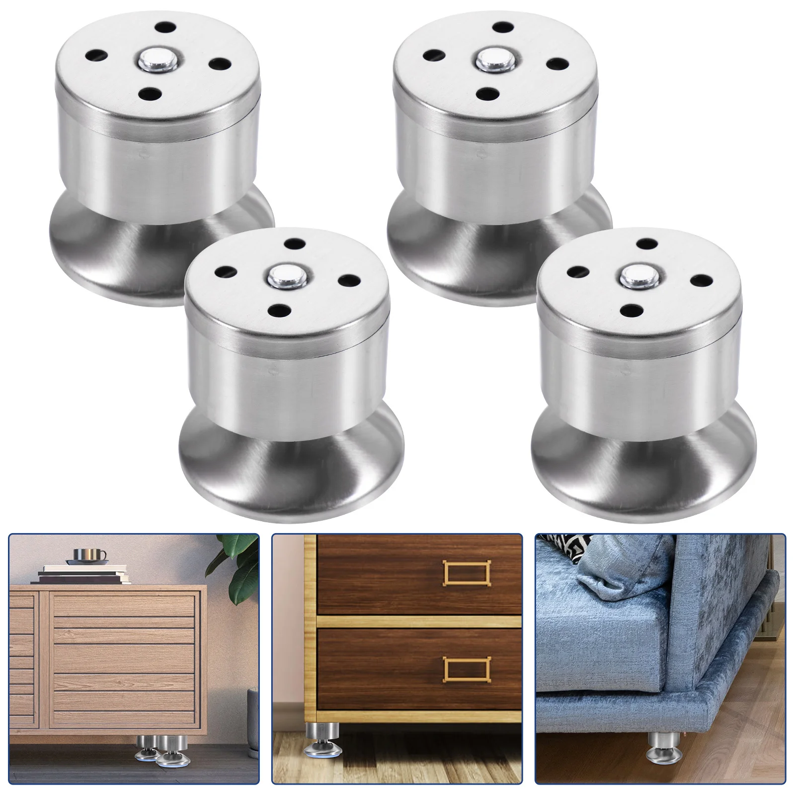 

4pcs Adjustable Furniture Feet Stainless Steel Height Regulator For Chair Table Cabinet Bookshelf Cabinet Feet Furniture