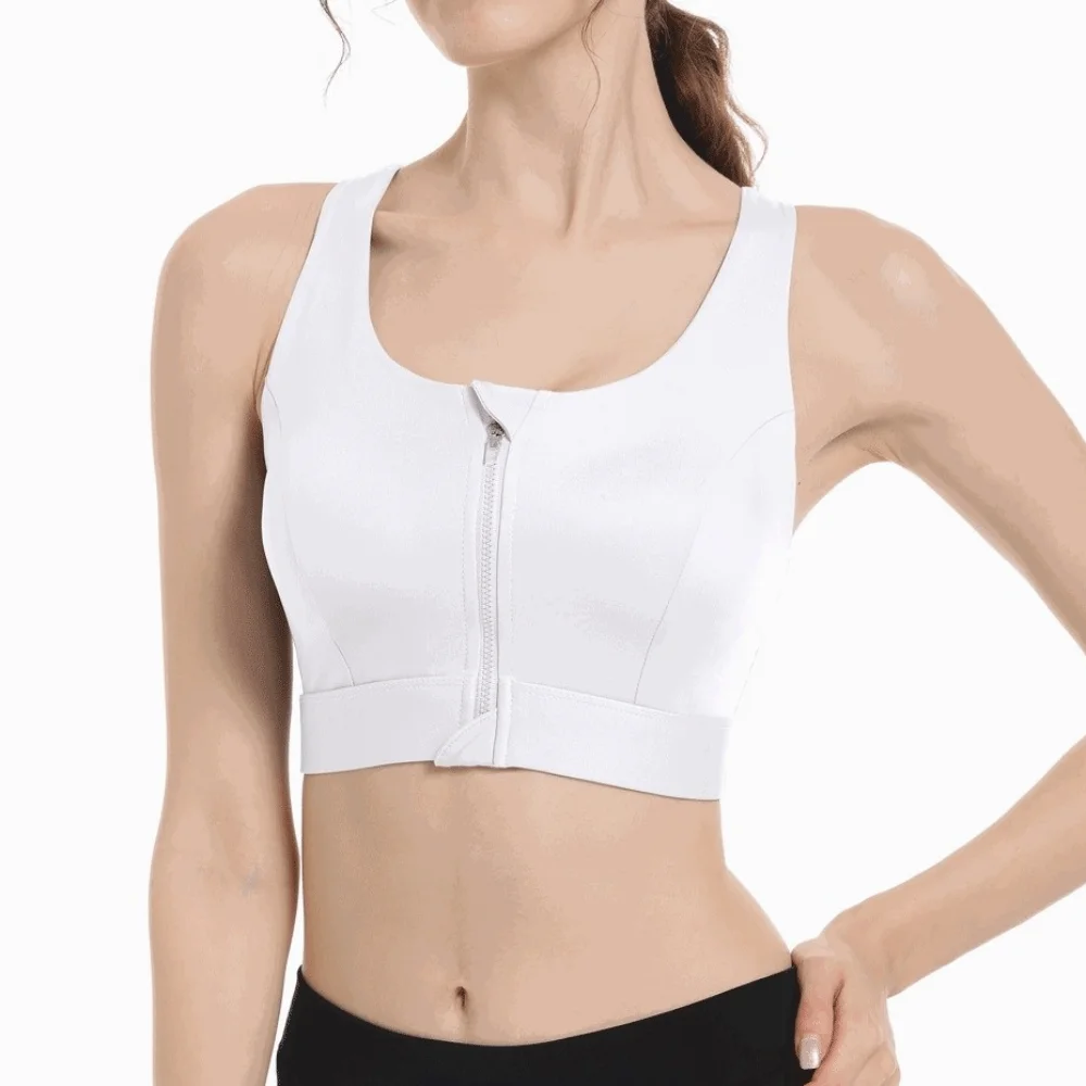 Comfortable High Impact Front Zipper Sports Bra One-pad Anti-sagging Yoga Underwear Lingerie Slim Fit Shockproof Brassiere Girl