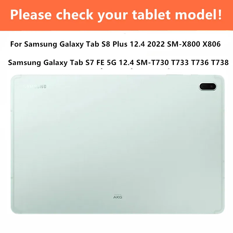 For Samsung Galaxy Tab S8 Plus 12.4 inch 2022 SM-X800 X806 S7Fe T730 T735 T736 T733 S7 Plus T970 T975 T976 Kids Case Stand Cover