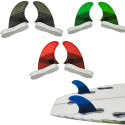 2pcs/set GL Size Fibreglass Honeycomb Surfboard Fin UPSURF FCS 2 Rear Fin Red/Blue/Green/Gray Double Tabs2 Twin Fin For Surfing