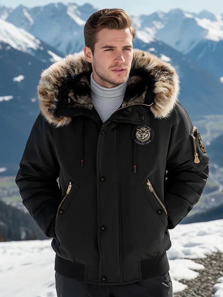 

2025 New Winter New Padded Thickened Warm Coat Fashion Trend Outdoor Windproof Hooded Jacket Men's Casual Classic Cargo Parkas