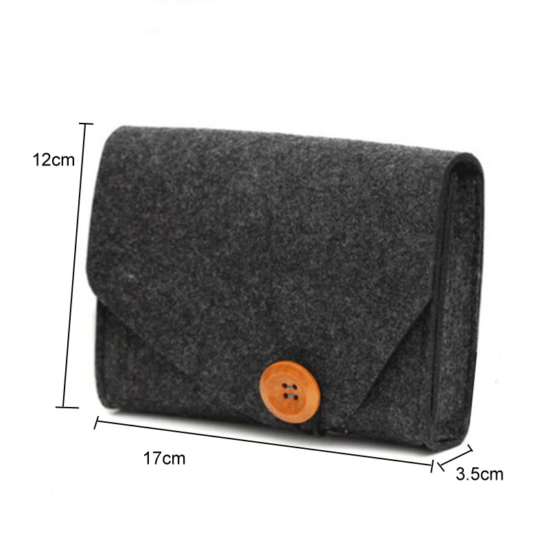 Home Storage Organizer Key Coin Package Mini Portable Felt Pouch auricolare Power Bank cavo dati Travel Organizer Storage Bag