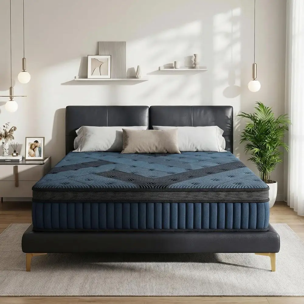

12 Inch Hybrid Mattress for Plus Size & Back Pain Relief, Heavy Duty Support, Fiberglass-Free, CR 1633 Compliant