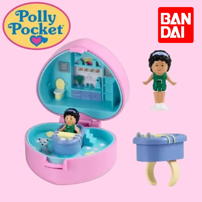 New Genuine Bandai Polly Pocket Miniature Ring Box Series Gashapon KeyCharm Mini Action Figure Model Collect Birthday Gift Toy