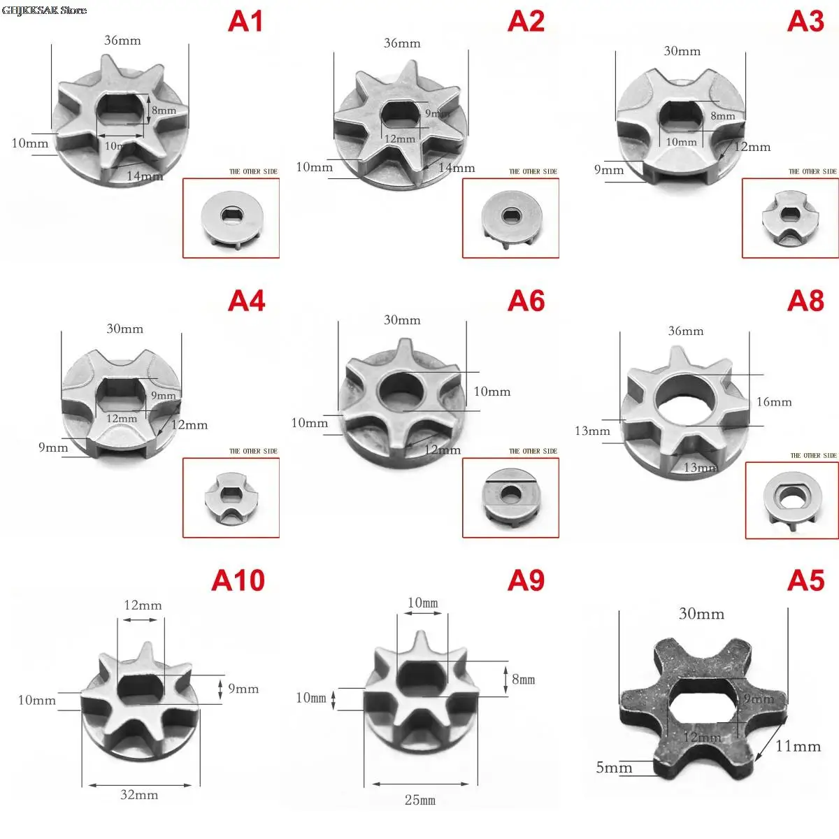 1pc Gear Sprockets Drive Replace Sprocket For 5016/6018 Gear Asterisk Electric Chain Saw 7/6/3 Tooth Industrial Chainsaw Chain