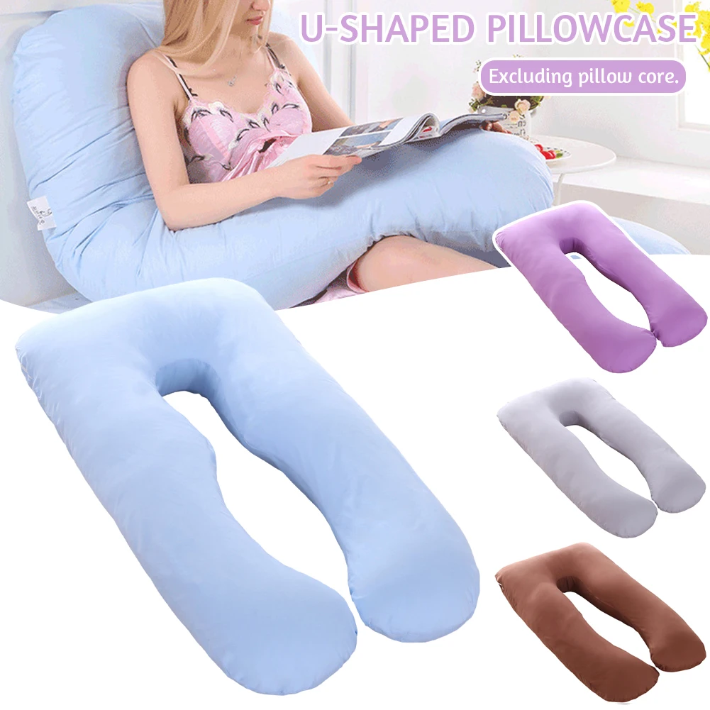 Full Body Support U-Shaped Pillow Cotton Pillowcase Comfy Breathable Pillow Case For Living Room U-shaped nap pillow Case